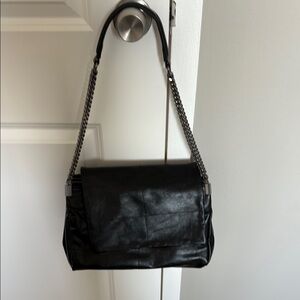 Zara Black Leather Shoulder Bag